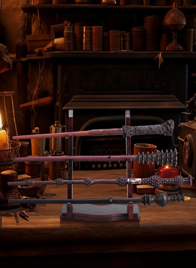 Marsui 4 Tiered Wooden Magic Wand Holder and Display Stand, Wood Wand Stand Magic Rack for Desktop Display Decoration(Wood Color) - Image 5