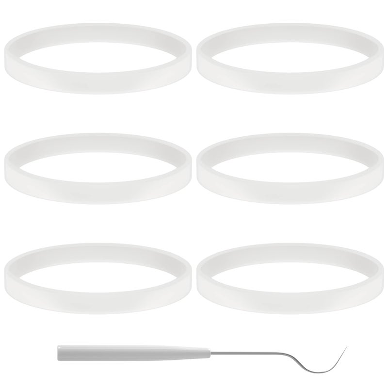 PODCAY 6 PCS Rubber Gaskets 10cm Sealing Gaskets White ORing Replacement Parts for Ninja Blender BL480 BL680 BL910 CT680 