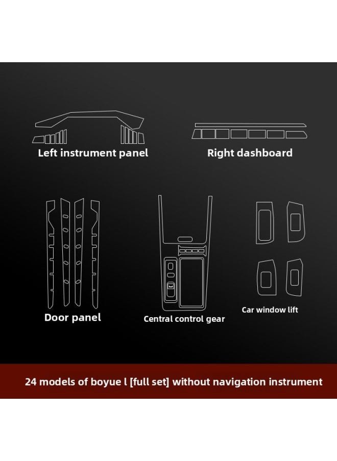 Generic - 24 Geely Boyue L Special Interior Film Screen Protective Film Central Console Film Instrument Panel Modified Transparent Film-Color:24 Models Of Boyue L_navigation + Instrument Tpu Soft Film - Image 1