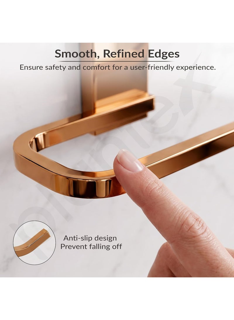 Plantex 304 Grade Stainless Steel Napkin Holder for Wash Basin/Towel Holder for Bathroom/Towel Holder/Towel Ring/Bathroom Accessories - Crystal (PVD Rose Gold) - Image 2
