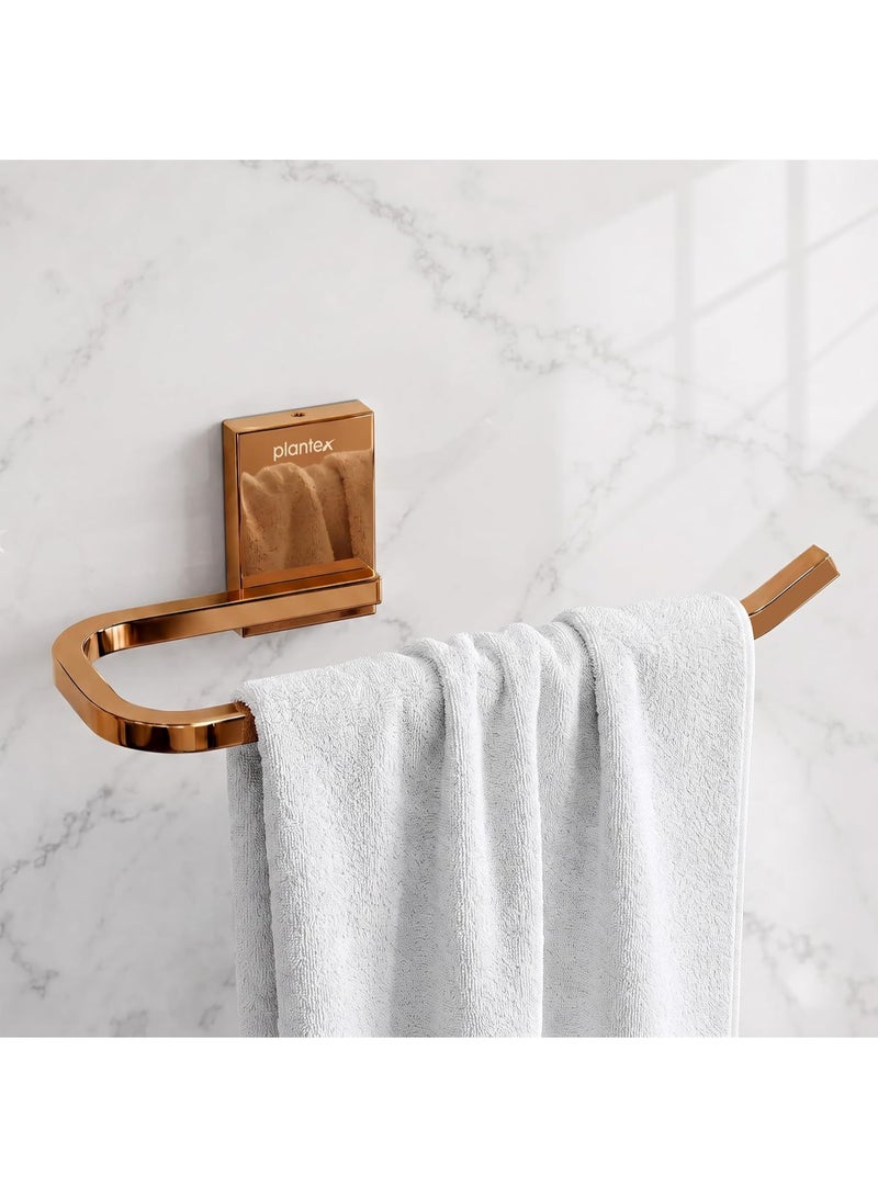 Plantex 304 Grade Stainless Steel Napkin Holder for Wash Basin/Towel Holder for Bathroom/Towel Holder/Towel Ring/Bathroom Accessories - Crystal (PVD Rose Gold) - Image 1