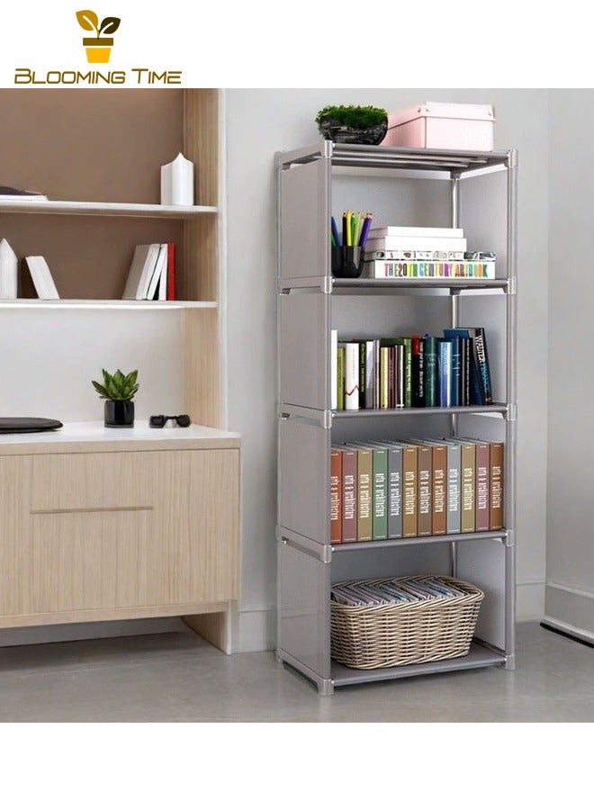 BLOOMING TIME Simple Bookcase, Floor Standing Bookcase, Simple Student Children Creative Storage Cabinet, 5 Tier Assembled Bookcase, Dustproof All-in-One Bookcase, Simple Shelf with Back Circle - Image 2