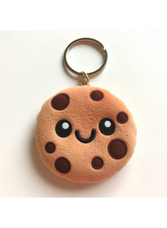 Cute Cookie Key Chain Pendant Bag Accessories Biscuit Coin Purse Pendant Plush Wholesale-Specifications:Support Customization-Color:Brown  - Image 2