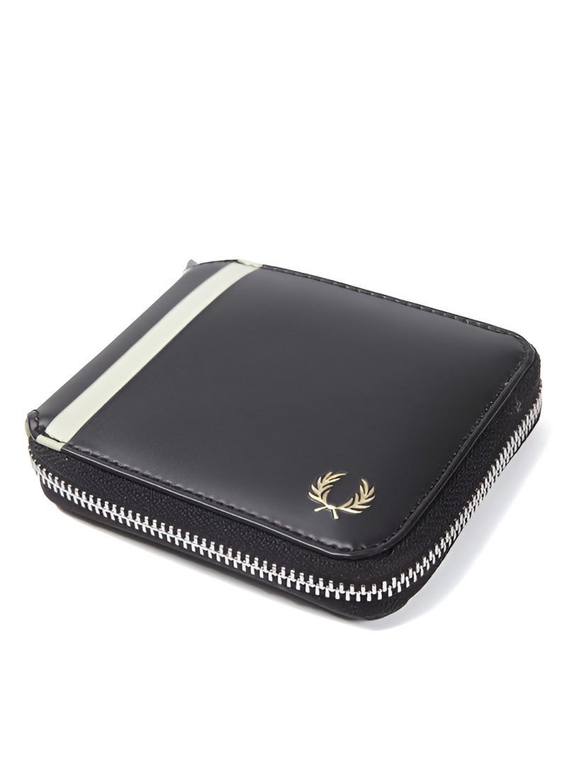 FRED PERRY Fred Perry Black Zip Around Wallet For Men  - Image 3