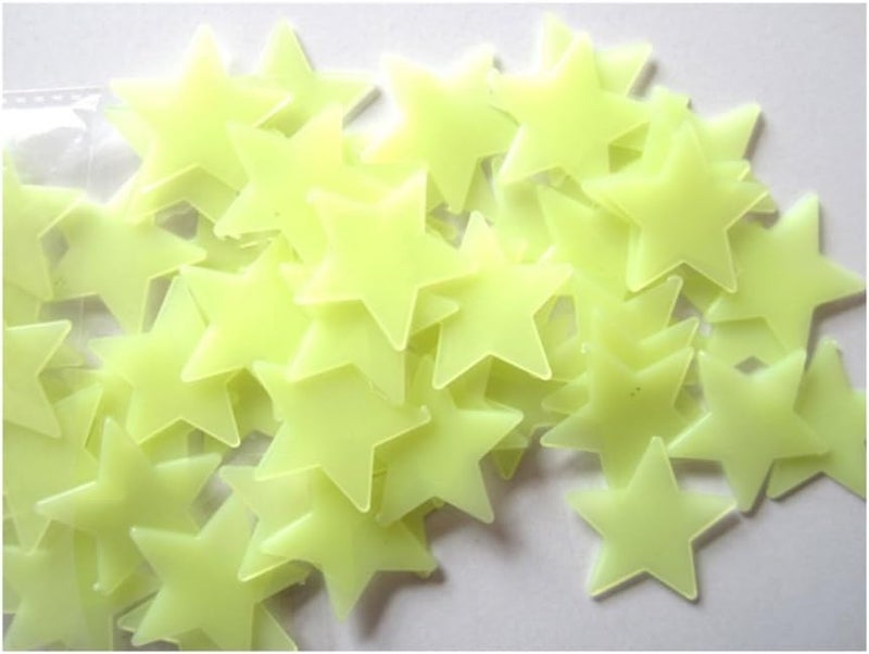 ويوبلز ملصقات أشكال فلورية متعددة الألوان 3 سم تتوهج في الظلام، مناسبة لغرف الأطفال كديكور للجدران والأسقف، هدية رائعة، ملصقات بلاستيكية مضيئة على شكل نجمة، علامات كتب - Image 1