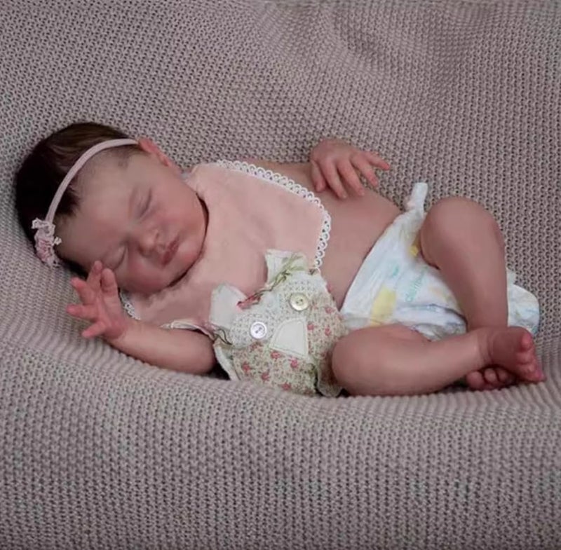 ROSHUAN Reborn Baby Dolls Silicone Full Body Girl 20 Inch Realistic Baby Doll Soft Vinyl That Look Real Lifelike Newborn Sleeping Babies Dolls Handmade Toy Gifts for Kids - Image 1