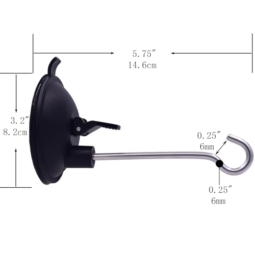 YYST Window Suction Cup Hanger - for Bird Feeders and Wind Chimes- no Feeder and Wind Chimes - 2 Pack, NOT FIT Porous Surfaces - Wood - Image 2