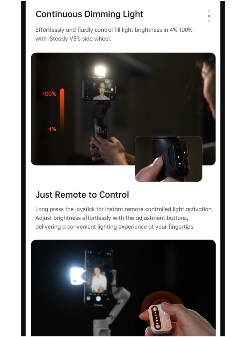 hohem hohem Gimbal Stabilizer for Smartphone iSteady V3,Portable Phone Stabilizers with Al Tracker  - Image 2