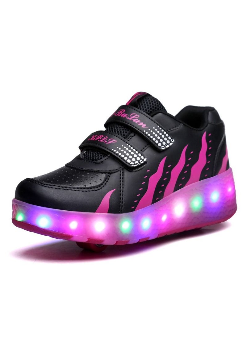 Loquat LED Light Up Roller Skates Wheel Shoes for Kids Purple  - Image 1