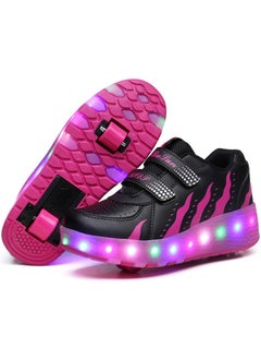 Loquat LED Light Up Roller Skates Wheel Shoes for Kids Purple  - Image 3