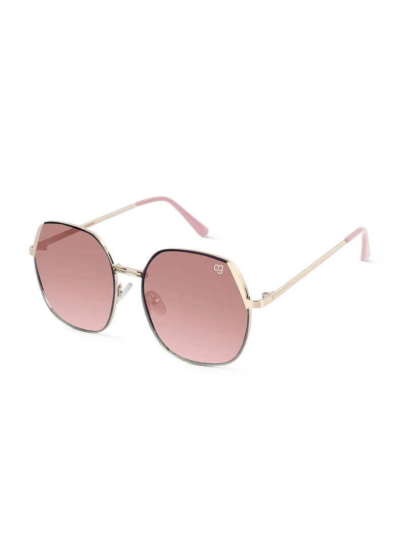 Woggles Latest & Stylish UV Protected Glow Peach Round Sunglasses for Men & Women
