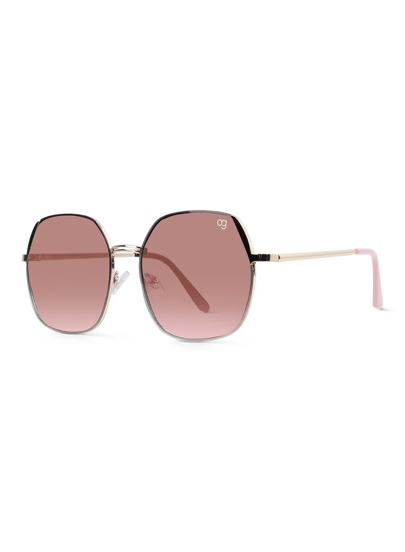 Woggles Latest & Stylish UV Protected Glow Peach Round Sunglasses for Men & Women