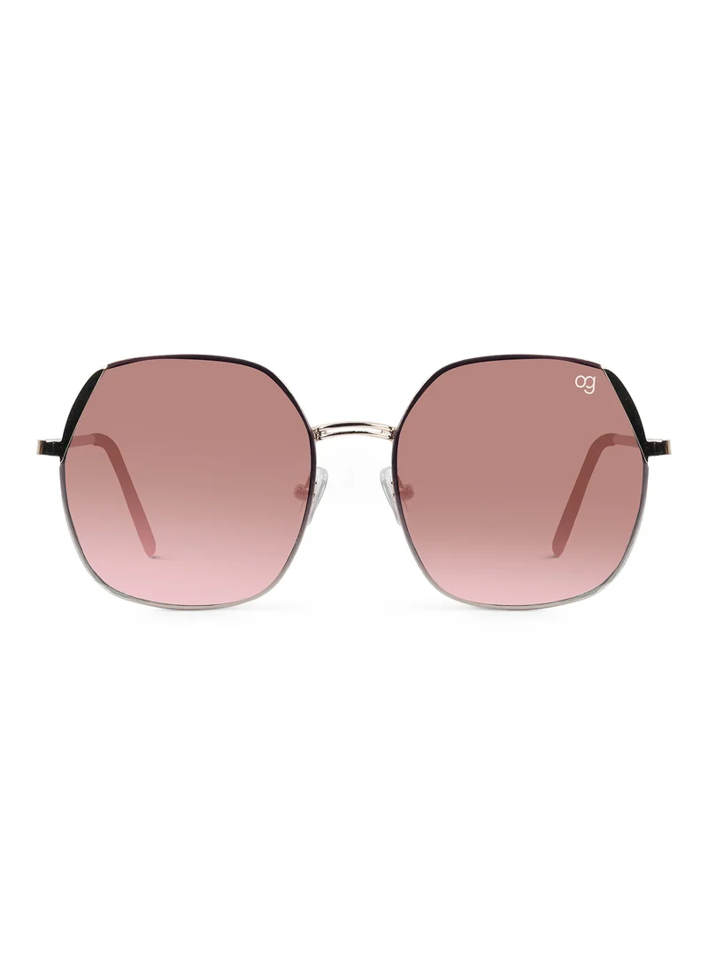 Woggles Latest & Stylish UV Protected Glow Peach Round Sunglasses for Men & Women