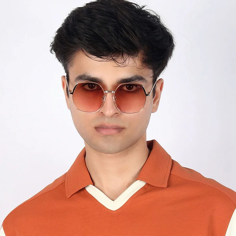 Woggles Latest & Stylish UV Protected Glow Peach Round Sunglasses for Men & Women