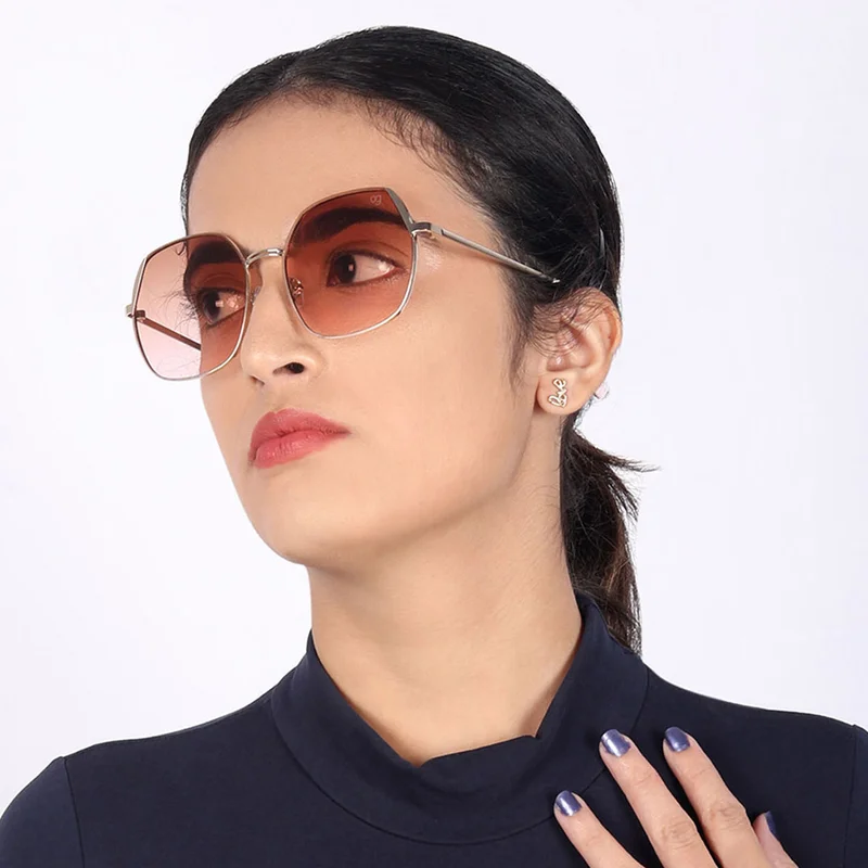 Woggles Latest & Stylish UV Protected Glow Peach Round Sunglasses for Men & Women