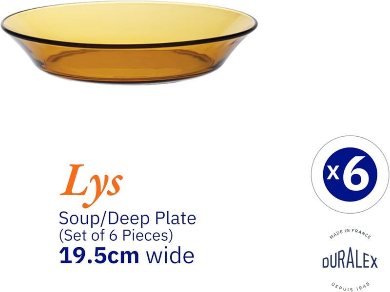 DURALEX طقم 6 سلطانيات زجاجية ديراليكس 3007DF06 فيرميل 195 سم - Image 2