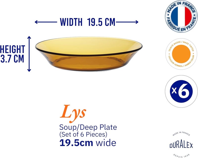 DURALEX طقم 6 سلطانيات زجاجية ديراليكس 3007DF06 فيرميل 195 سم - Image 4