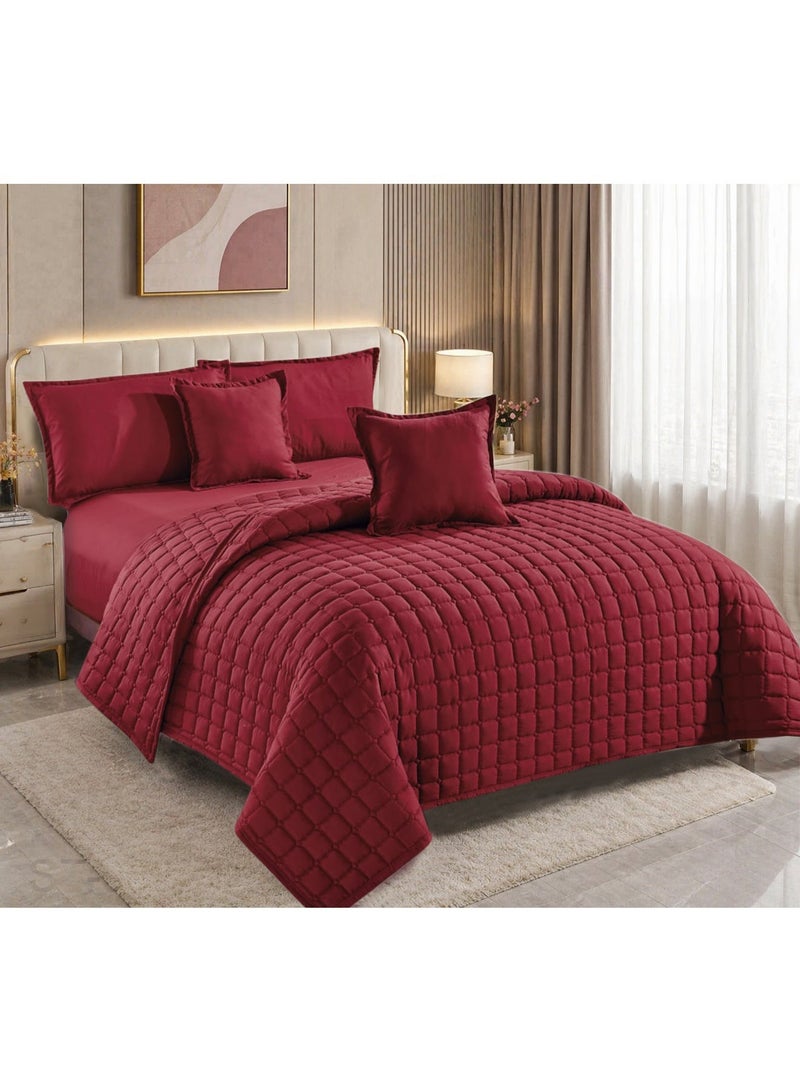مون مفرش سرير نفرين صيفي مضغوط | 6 قطع | لحاف مبطن فاخر 230×250 سم | شرشف مغاط 200×200+35 سم - Image 2