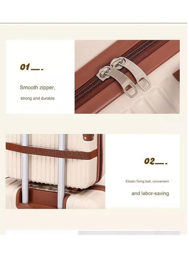 IMUU Cosmetic Bag Hand Luggage Portable Carrying Makeup Cosmetic Kit Storage Organizer, Mini ABS Material, Carrying Makeup Case Suitcase for Travel Camping - Image 3