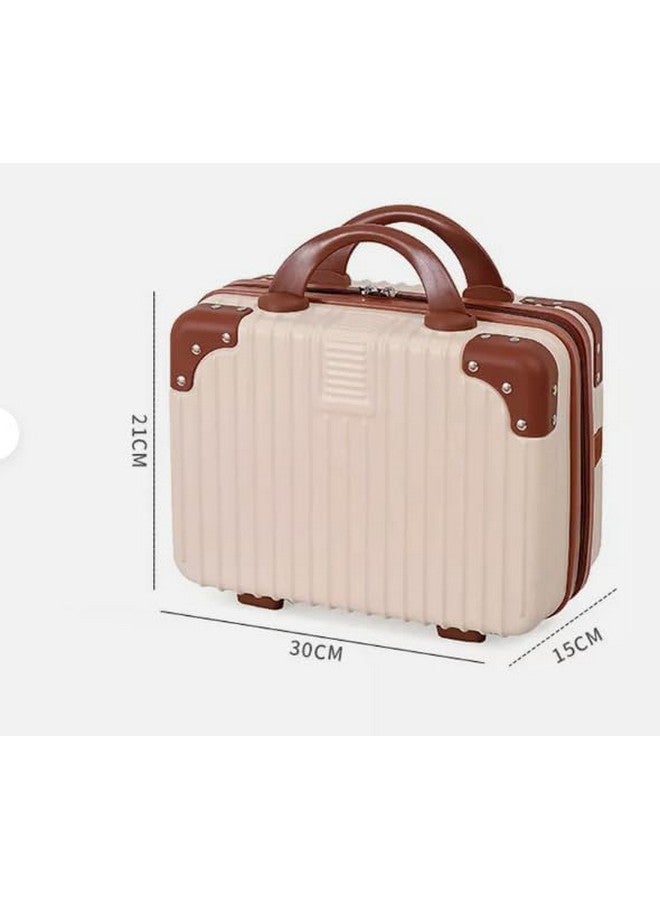 IMUU Cosmetic Bag Hand Luggage Portable Carrying Makeup Cosmetic Kit Storage Organizer, Mini ABS Material, Carrying Makeup Case Suitcase for Travel Camping - Image 2