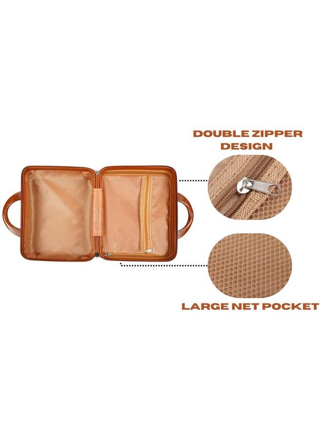 IMUU Cosmetic Bag Hand Luggage Portable Carrying Makeup Cosmetic Kit Storage Organizer, Mini ABS Material, Carrying Makeup Case Suitcase for Travel Camping - Image 4