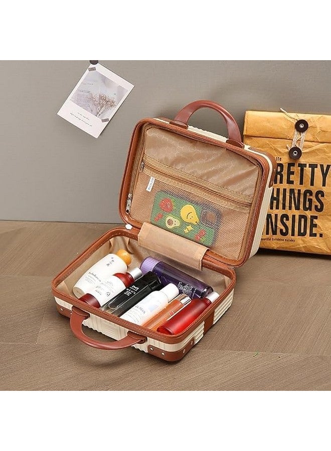 IMUU Cosmetic Bag Hand Luggage Portable Carrying Makeup Cosmetic Kit Storage Organizer, Mini ABS Material, Carrying Makeup Case Suitcase for Travel Camping - Image 5