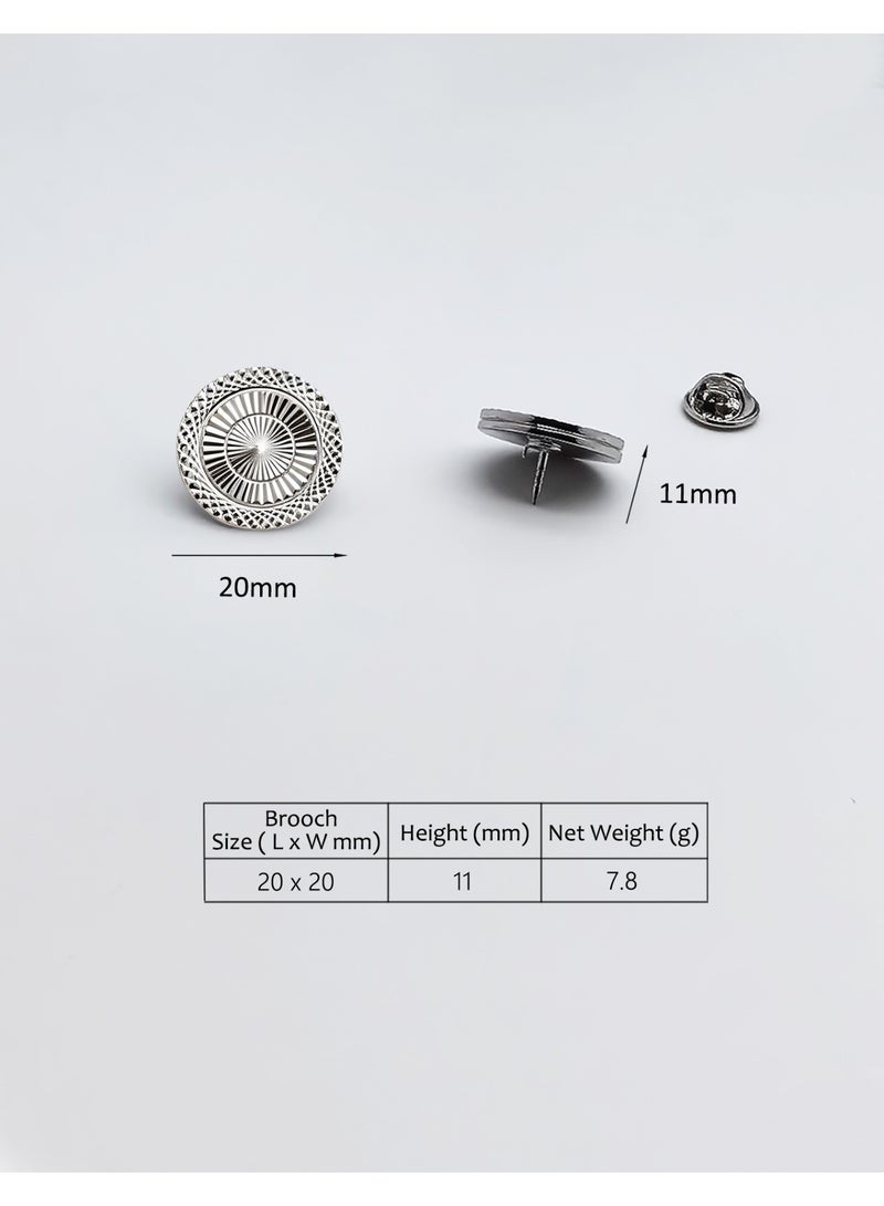 HomeNoor Classic Sunburst Brooch, Engraved Round Lapel Pin, Premium Suit Accessory for Business, Wedding, Formal & Casual Wear, Perfect Gift for Men & Women - Image 2