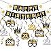 LINGTEER Happy 22nd Birthday Decorations Set 12Pcs Black Gold Swirls StreamerHappy Birthday Bunting BannerCheers to 22 Years Old Bday Party Decorations Gift Sign - Image 4