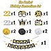 LINGTEER Happy 22nd Birthday Decorations Set 12Pcs Black Gold Swirls StreamerHappy Birthday Bunting BannerCheers to 22 Years Old Bday Party Decorations Gift Sign - Image 2