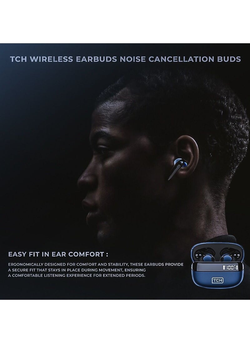 TCH - L10 Wireless Earbuds Noise Cancellation ENC", Bluetooth 5.3, "Stereo" Sound earbud, IPX4 Water Resistance, Voice Assistant, 13mm Earphones, "AI-Enhanced Calls, 2 Mics, 32-Hour Battery - Image 1