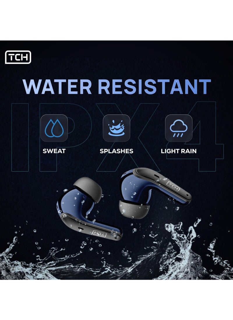 TCH - L10 Wireless Earbuds Noise Cancellation ENC", Bluetooth 5.3, "Stereo" Sound earbud, IPX4 Water Resistance, Voice Assistant, 13mm Earphones, "AI-Enhanced Calls, 2 Mics, 32-Hour Battery - Image 1