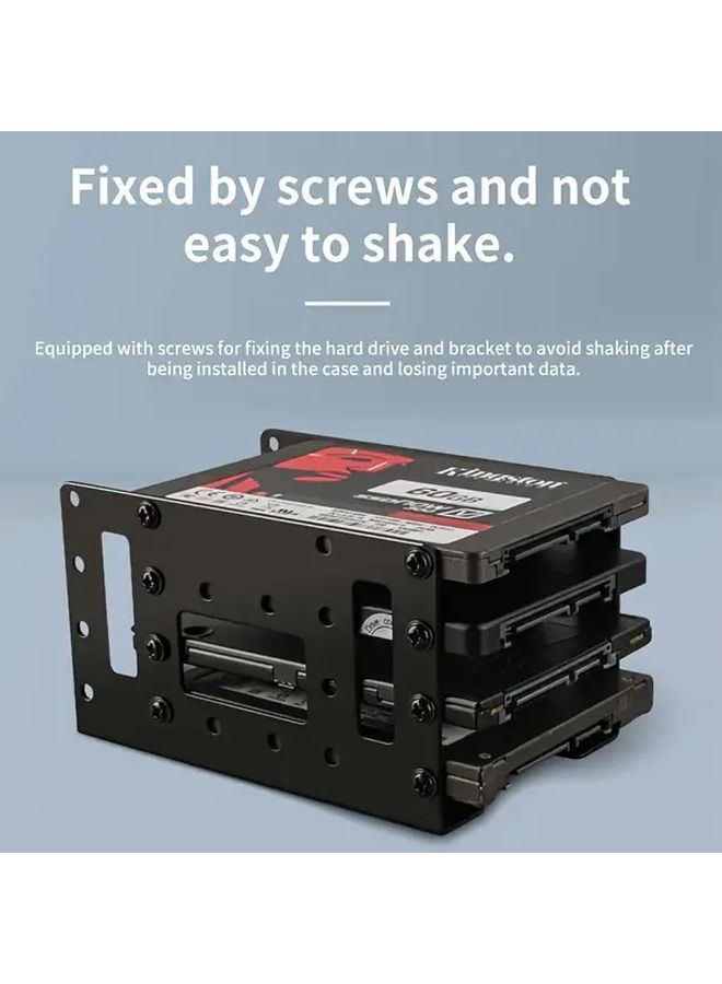 قطعتان من حوامل معدنية لـ SSD و HDD بحجم 2.5 بوصة لتركيبها في فتحة 3.5 بوصة لحواسيب سطح المكتب، مقاومة للصدمات ومتينة. - Image 5
