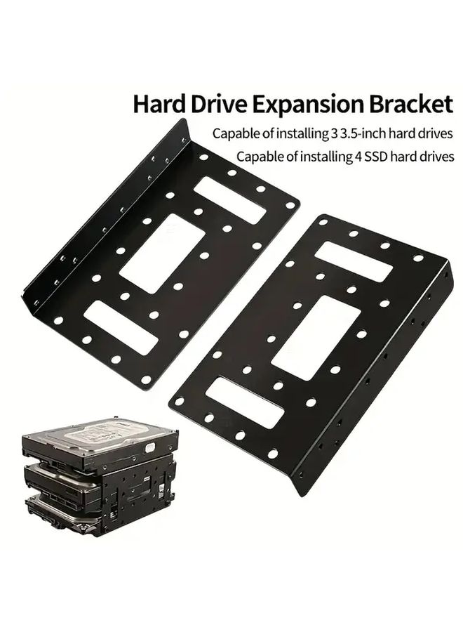 قطعتان من حوامل معدنية لـ SSD و HDD بحجم 2.5 بوصة لتركيبها في فتحة 3.5 بوصة لحواسيب سطح المكتب، مقاومة للصدمات ومتينة. - Image 1