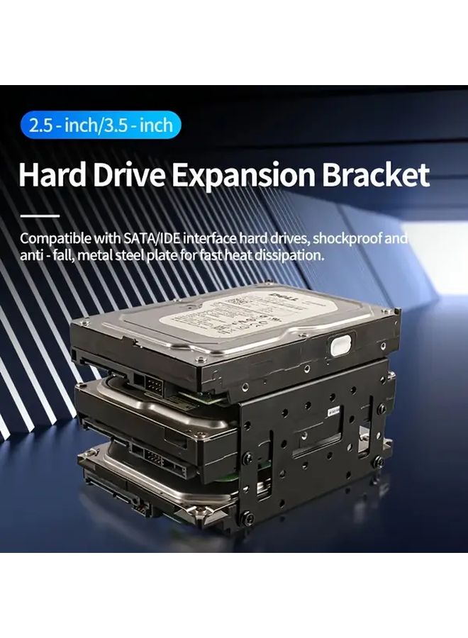 قطعتان من حوامل معدنية لـ SSD و HDD بحجم 2.5 بوصة لتركيبها في فتحة 3.5 بوصة لحواسيب سطح المكتب، مقاومة للصدمات ومتينة. - Image 4