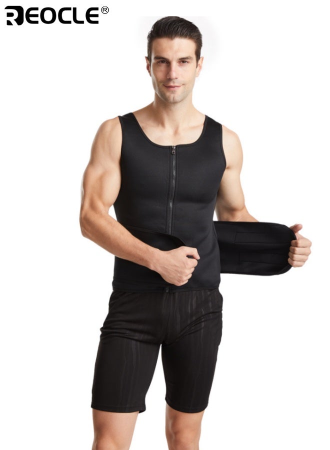 REOCLE Breathable Mesh Waist Support Belt Double Pressure Tighten Waist Abdominal Slimming Shapewear Adjustable Size Wicking Burn Workout Vest for Gym Fitness Training - Image 2