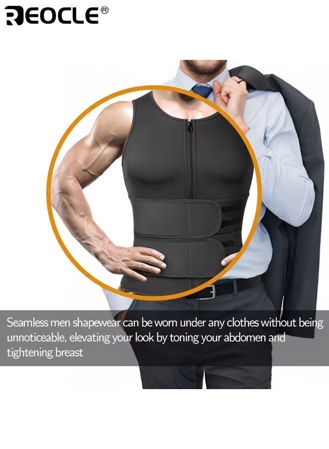 REOCLE Breathable Mesh Waist Support Belt Double Pressure Tighten Waist Abdominal Slimming Shapewear Adjustable Size Wicking Burn Workout Vest for Gym Fitness Training - Image 5