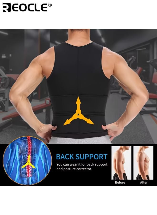 REOCLE Breathable Mesh Waist Support Belt Double Pressure Tighten Waist Abdominal Slimming Shapewear Adjustable Size Wicking Burn Workout Vest for Gym Fitness Training - Image 4