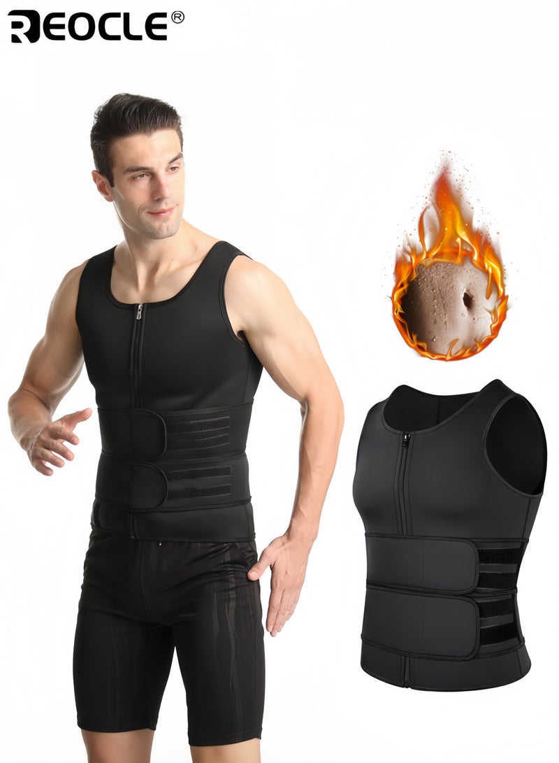 REOCLE Breathable Mesh Waist Support Belt Double Pressure Tighten Waist Abdominal Slimming Shapewear Adjustable Size Wicking Burn Workout Vest for Gym Fitness Training - Image 1