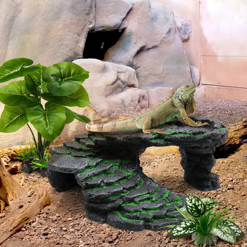Moonorange Reptile Artificial Plants, Terrarium Plants Decorations Supplies, Aquarium Fish Tank Plant, Amphibian Habitat Hideout Tank Accessories (M Set-2pcs/D) - Image 3