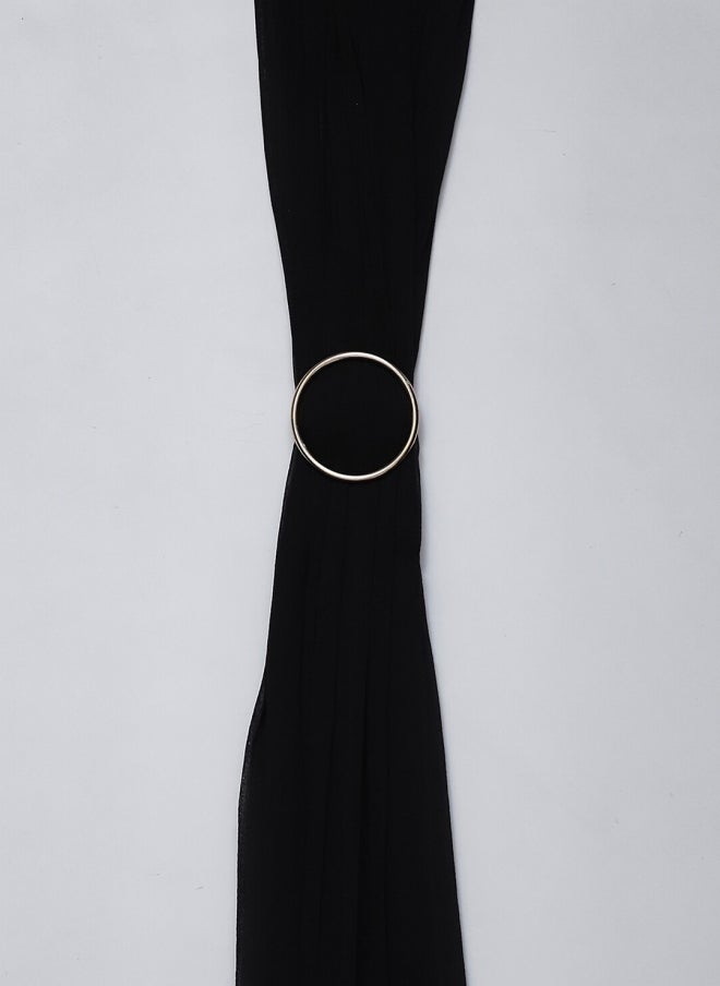 أيه كيه إس فستان نسائي أسود مطرز بلمعة بقصة واسعة من الأسفل - Image 3