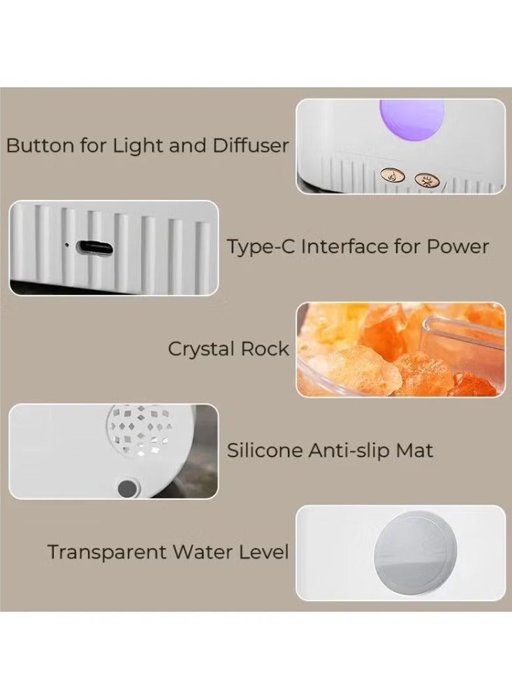Dreamzon Salt Lamp Aroma Diffuser 200ML Large Capacity Water Tank 4 Colors Essential Oil, Steam Generator Electric Scent For Home And Bedroom  - Image 2