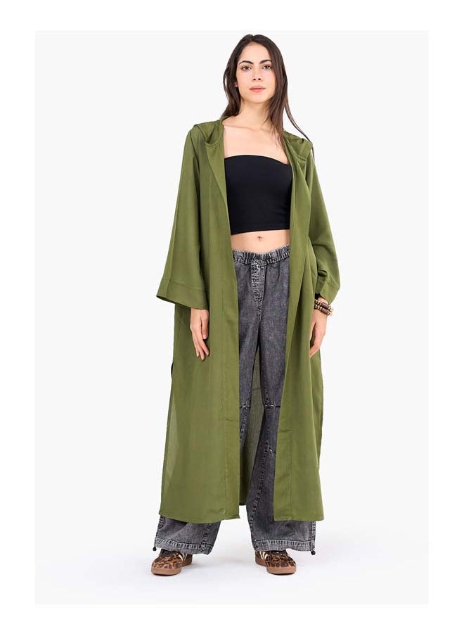Clue Solid Pattern Hooded Cardigan  - Image 1