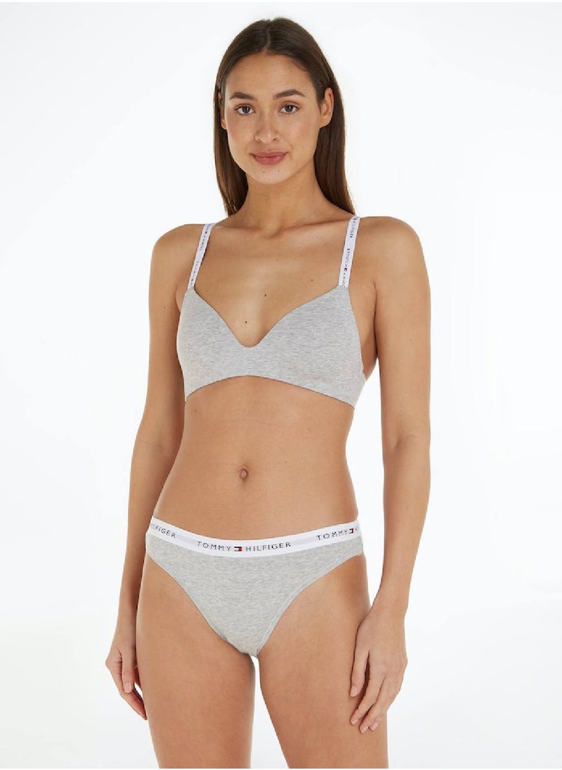 TOMMY HILFIGER - Women's Icon Repeat Logo Briefs Underwear Bottoms, Grey - Image 1