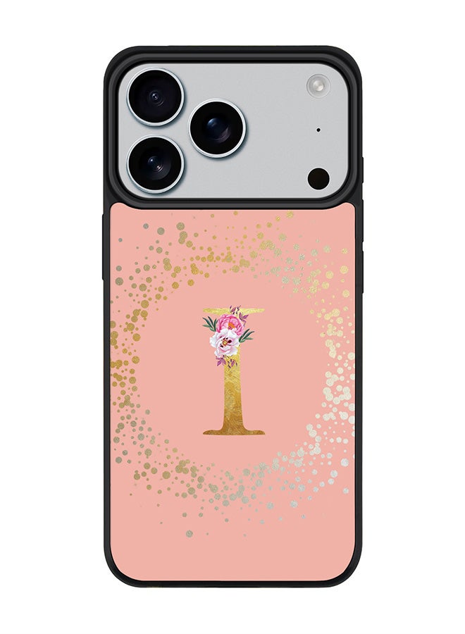 Stylizedd iPhone 17 Pro Case, [Compatible with MagSafe] Slim Magnetic cover Phone Case iPhone 17 Pro -Custom Monogram Floral - I  (Rose Pink ) - Image 1