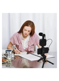 3-in-1 Mobile Holder Set with LED Ring Light and Microphone – Perfect for Vlogging, Live Streaming, and Video Calls