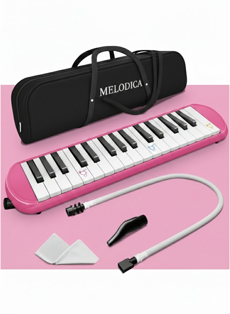 ميغاريا لوحة مفاتيح بيانو ميلوديكا آير محمولة ذات 32 مفتاحًا - وردي مع حقيبة حمل | خفيفة الوزن وسهلة اللعب للأطفال والمبتدئين - Image 1