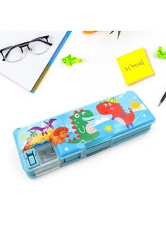 Yanmai Yanmai Multipurpose Double-Deck Compass Box - Plastic Pencil Case with 2 Compartments, Storage Organizer for School Supplies - Ideal Birthday Gift for Girls & Boys (Mix Design),Multicolor  - Image 5