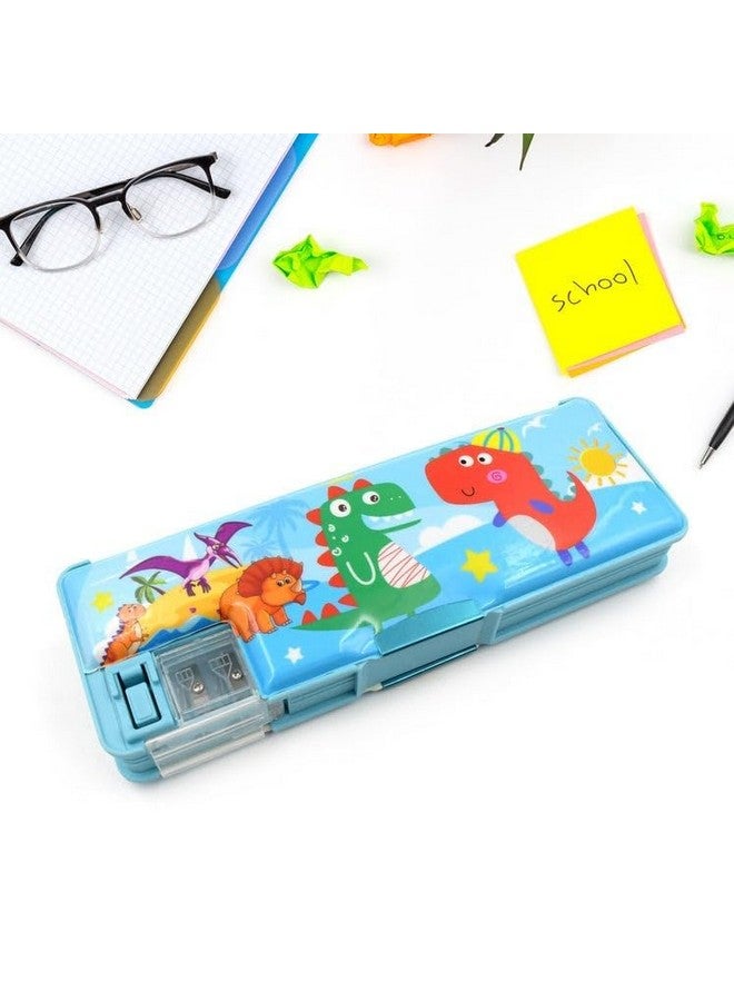 Yanmai Multipurpose Double-Deck Compass Box - Plastic Pencil Case with 2 Compartments, Storage Organizer for School Supplies - Ideal Birthday Gift for Girls & Boys (Mix Design),Multicolor - Image 5