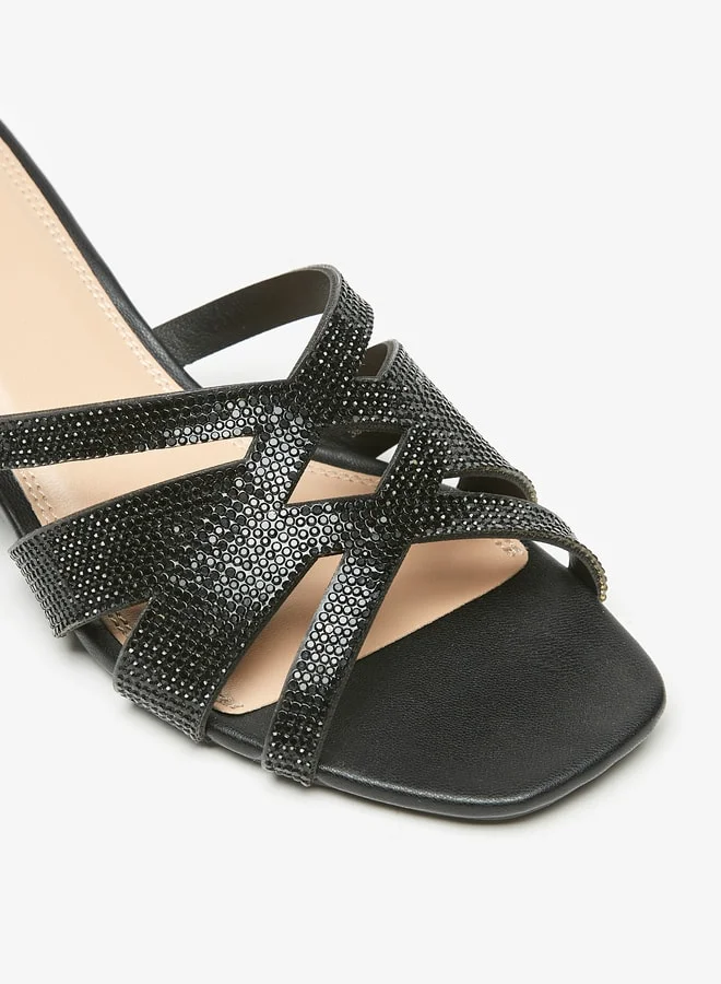 Celeste Women'S Embellished Slip-On Sandals With Block Heels