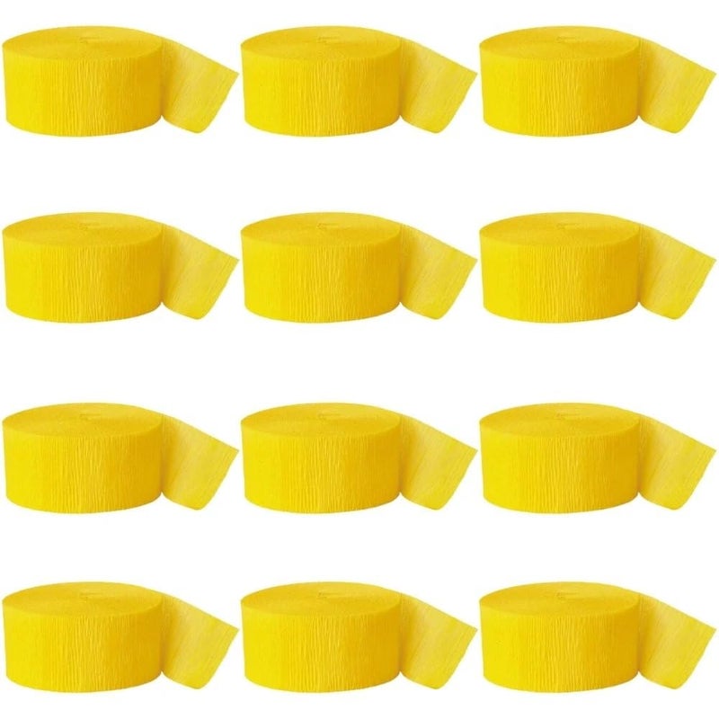 Unique Yellow Crepe Crepe Paper Roll Streamer 81 ft Pack Of 1 Perfect For Parties Decorations Events